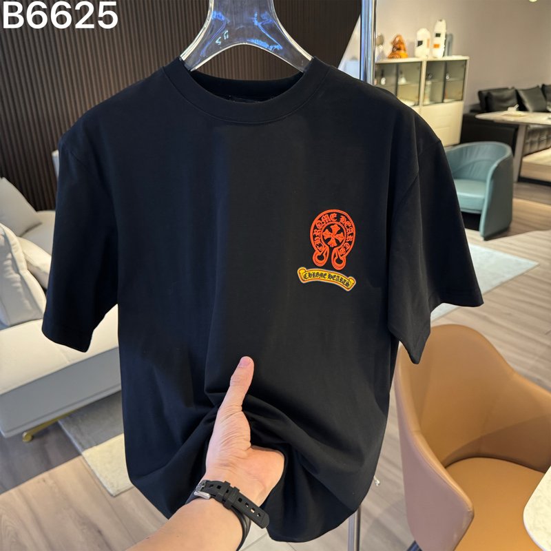 크롬하츠 26SS 신상 자수 로고 반팔 티셔츠 001-192079