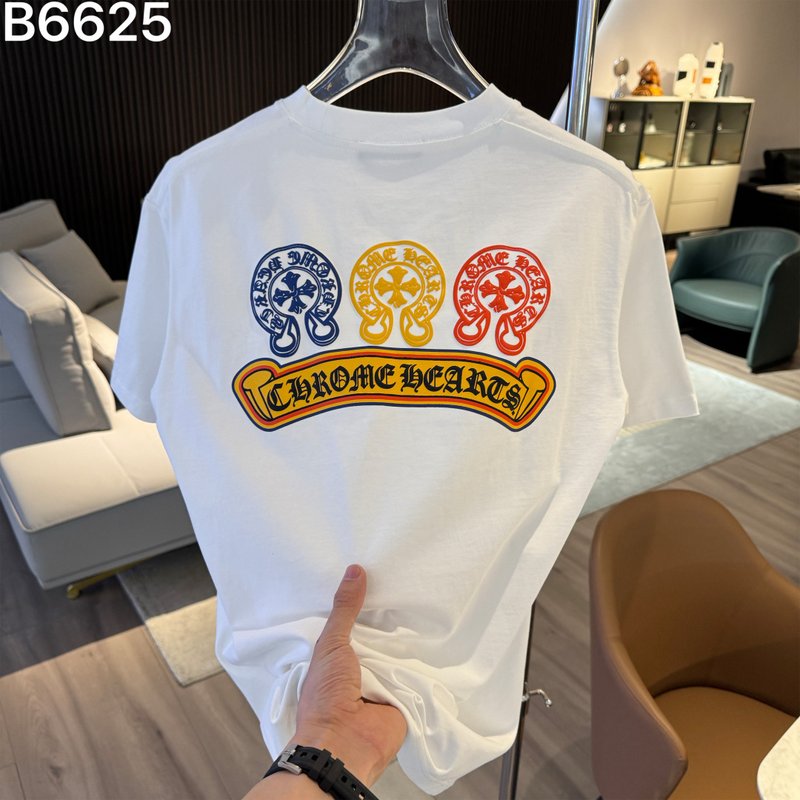 크롬하츠 26SS 신상 자수 로고 반팔 티셔츠 001-192080