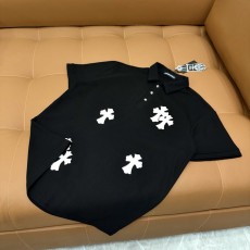 크롬하츠 중후금속 레더 라벨 반팔 폴로 티셔츠 001-192091