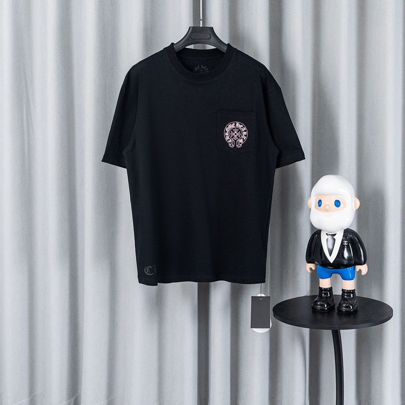 크롬하츠 26SS春夏 남녀공용 느슨한 면 반팔 티셔츠 001-192159