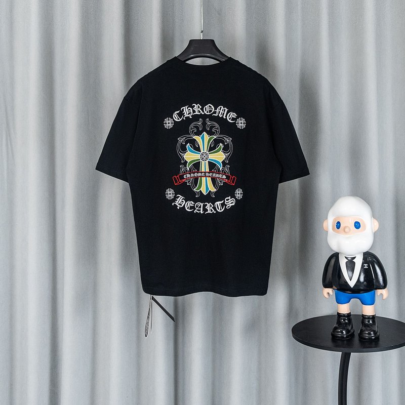크롬하츠 26SS春夏 유니섹스 루즈핏 순면 반팔 티셔츠 001-192173