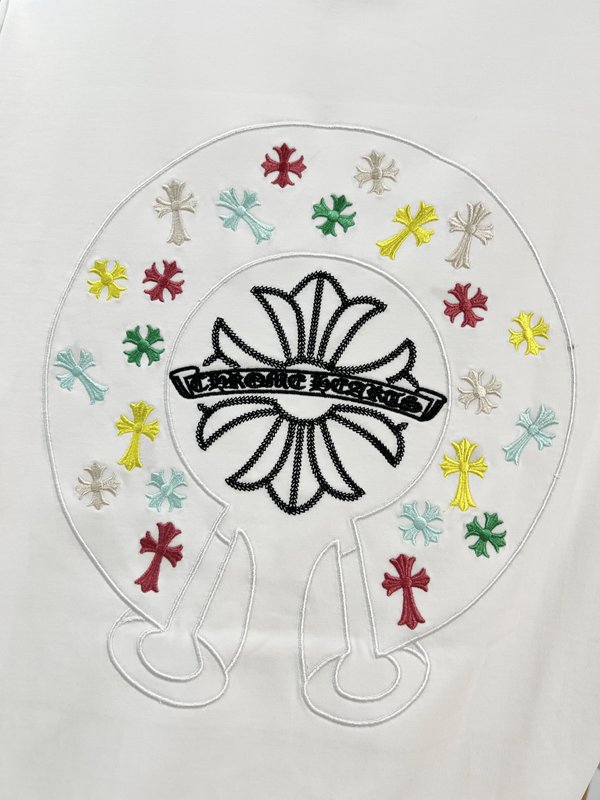 크롬하츠 산스크리트 자수 라운드넥 반팔 티셔츠 001-192215