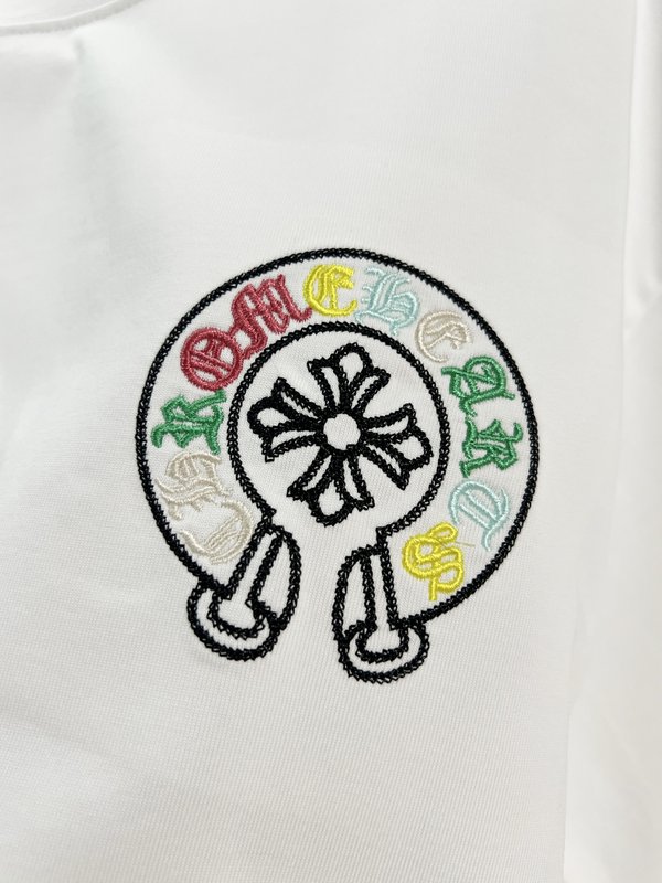 크롬하츠 산스크리트 자수 라운드넥 반팔 티셔츠 001-192215