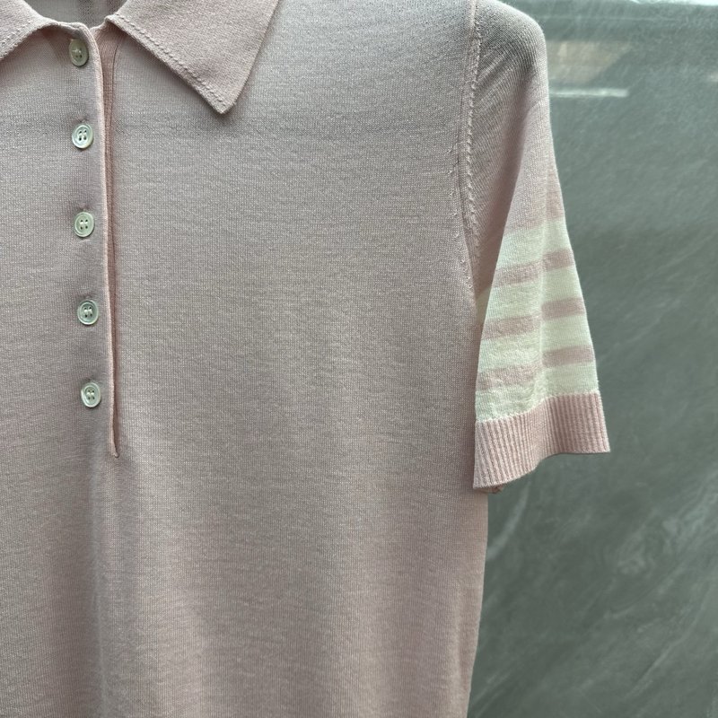톰브라운 메리노 울 반팔 폴로 셔츠 001-192275