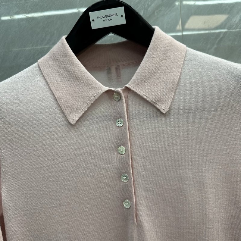 톰브라운 메리노 울 반팔 폴로 셔츠 001-192275