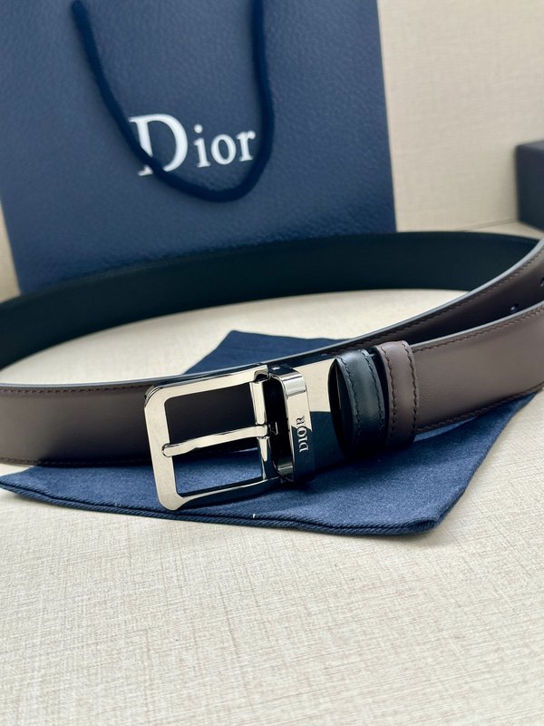 디올 Dior 블랙 양면 가죽 벨트 버클 001-192455