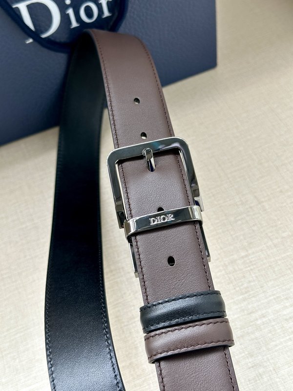 디올 Dior 블랙 양면 가죽 벨트 버클 001-192455
