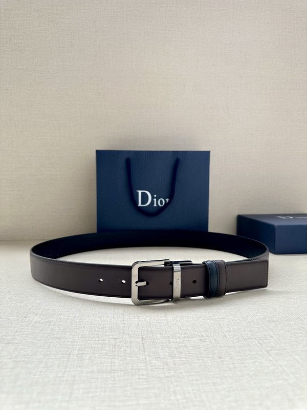 디올 Dior 블랙 양면 가죽 벨트 버클 001-192455