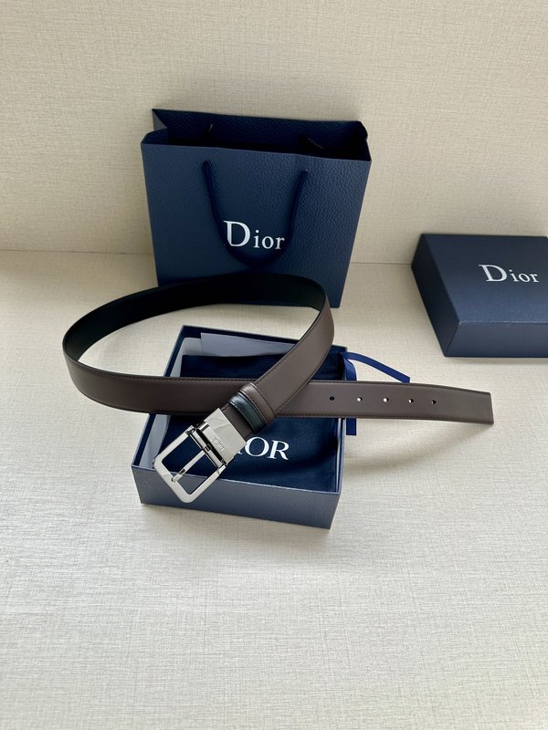 디올 Dior 블랙 양면 가죽 벨트 버클 001-192455