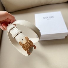 셀린 트라이엄프 소 가죽 벨트 화이트 001-192591