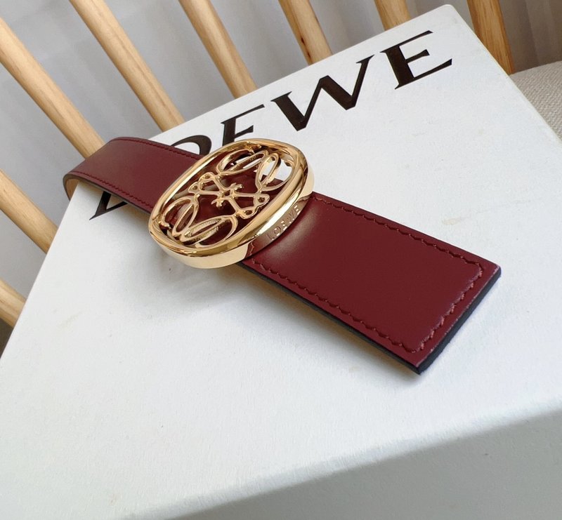 LOEWE 로에베 스무스 가죽 양면 벨트 001-192668