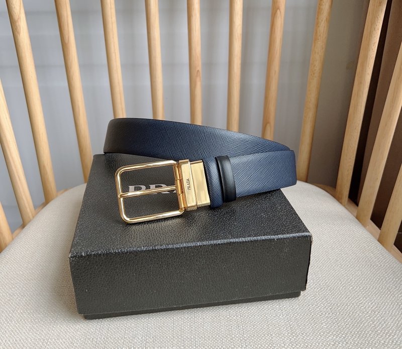 프라다 사피아노 양면 가죽 벨트 3.5cm 001-192738