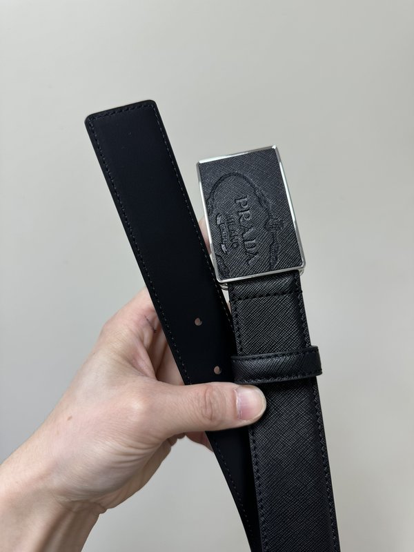 프라다 3.4cm 크로스그레인 블랙 벨트 001-192792