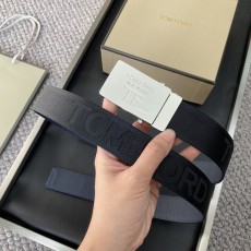 톰포드 남성 캔버스 소가죽 양면 벨트 001-192828