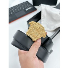 베르사체 메두사 헤드 버클 블랙 가죽 벨트 001-192898