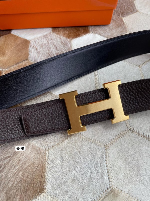 에르메스 남성 양면 가죽 벨트 38mm 골드 버클 001-193066