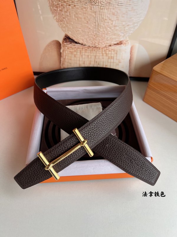 에르메스 남성 양면 가죽 벨트 38mm 메탈 버클 001-193088