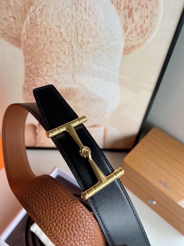 에르메스 남성 양면 가죽 벨트 38mm 금속 버클 001-193089
