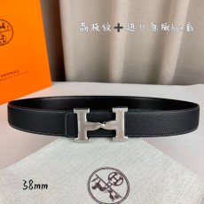에르메스 클래식 블랙 벨트 실버 버클 38mm 001-193099
