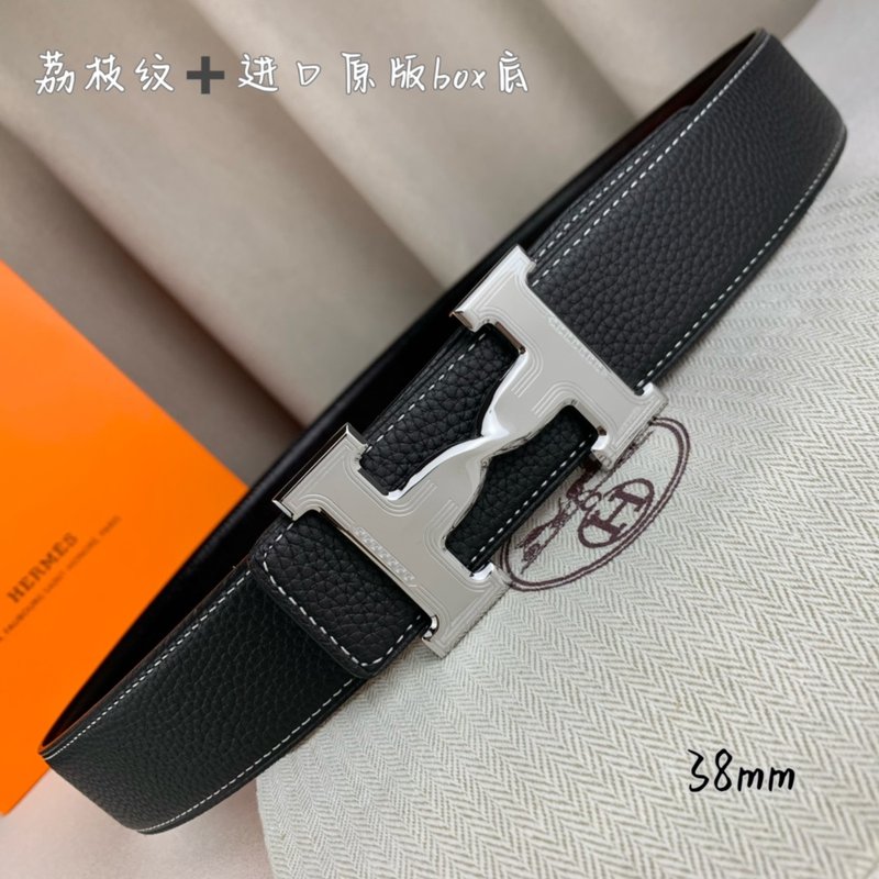 에르메스 클래식 블랙 벨트 실버 버클 38mm 001-193099