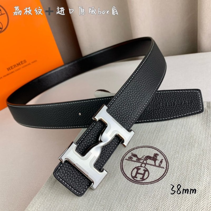 에르메스 클래식 블랙 벨트 실버 버클 38mm 001-193099