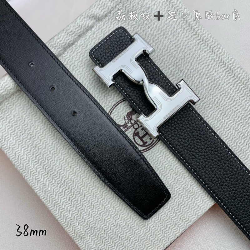 에르메스 클래식 블랙 벨트 실버 버클 38mm 001-193099