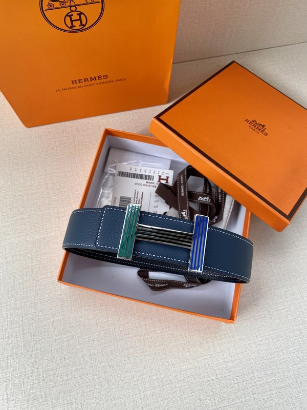 에르메스 양면 리치 그레인 소가죽 벨트 38mm 001-193134