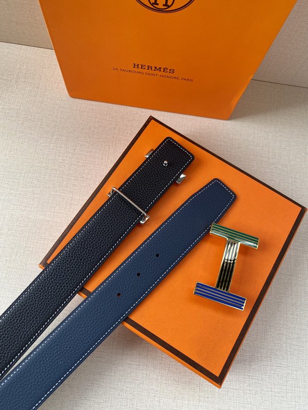 에르메스 양면 리치 그레인 소가죽 벨트 38mm 001-193134
