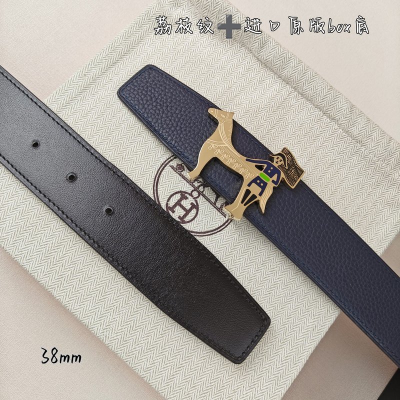 에르메스 양면 소가죽 H 버클 벨트 38mm 001-193186