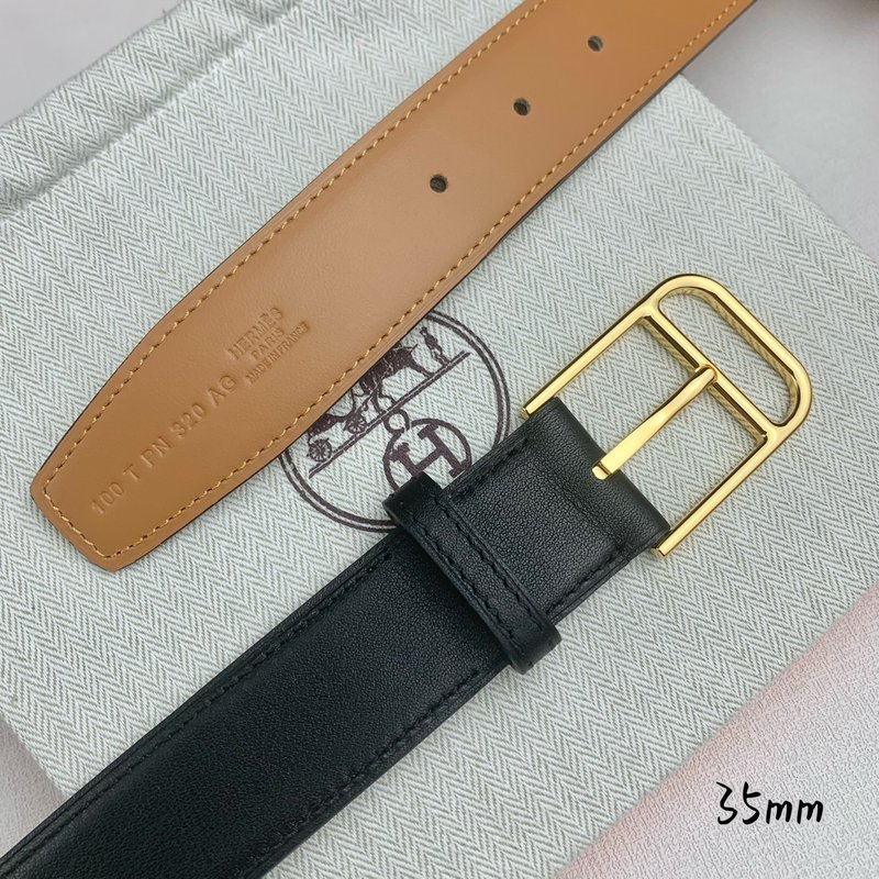 에르메스 뉴 핀 버클 소가죽 벨트 35mm 001-193196