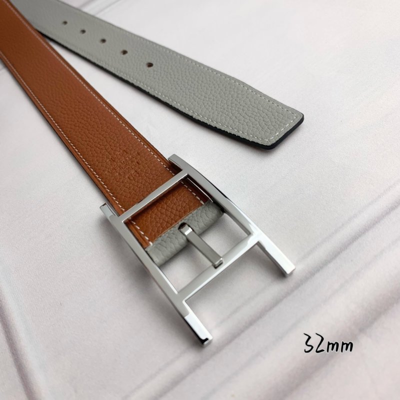 에르메스 양면 라이치 그레인 핀 버클 벨트 32mm 001-193203