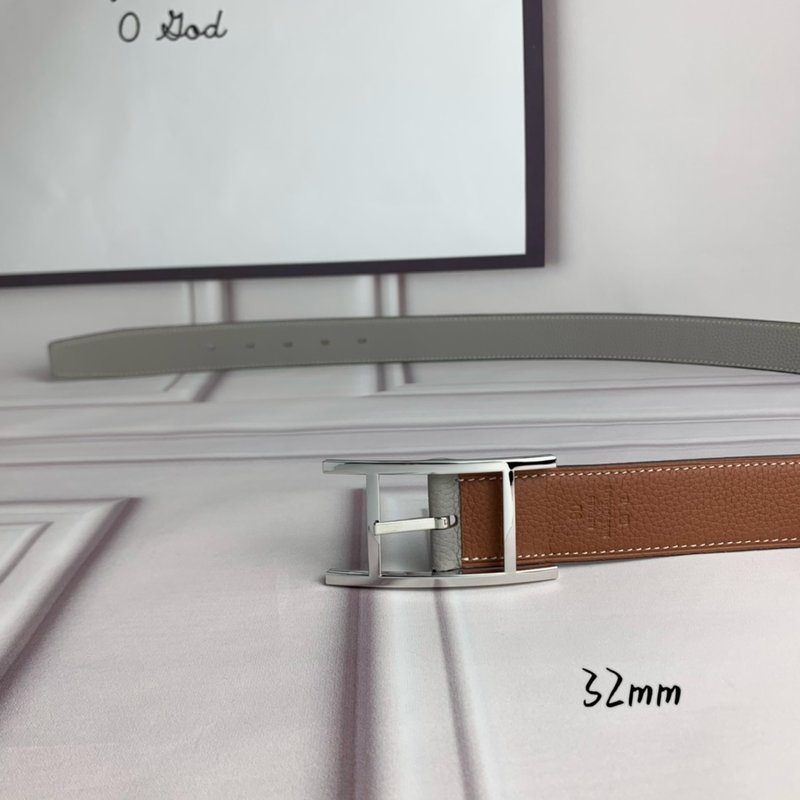 에르메스 양면 라이치 그레인 핀 버클 벨트 32mm 001-193203