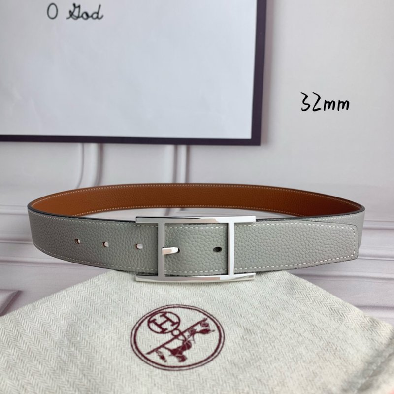 에르메스 양면 라이치 그레인 핀 버클 벨트 32mm 001-193203