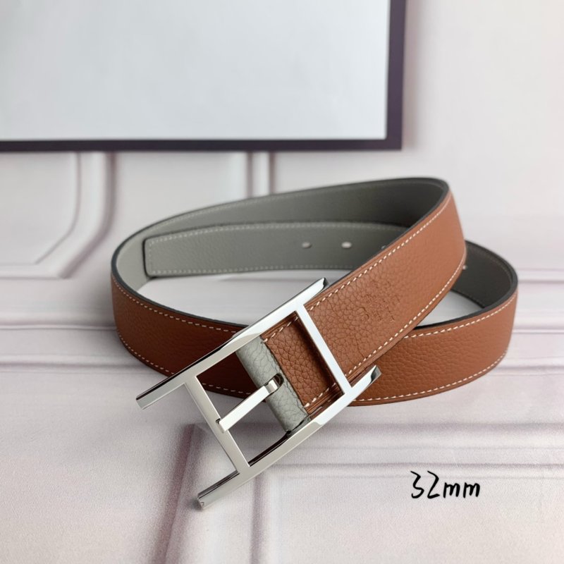 에르메스 양면 라이치 그레인 핀 버클 벨트 32mm 001-193203