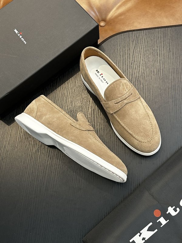 Kiton 남성 송아지 가죽 스니커즈 001-193868