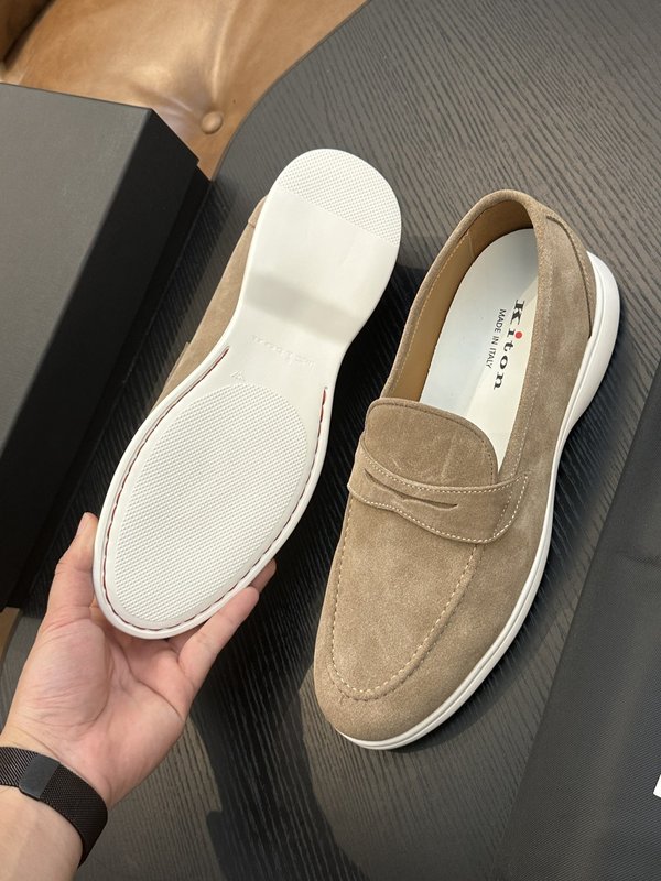 Kiton 남성 송아지 가죽 스니커즈 001-193868