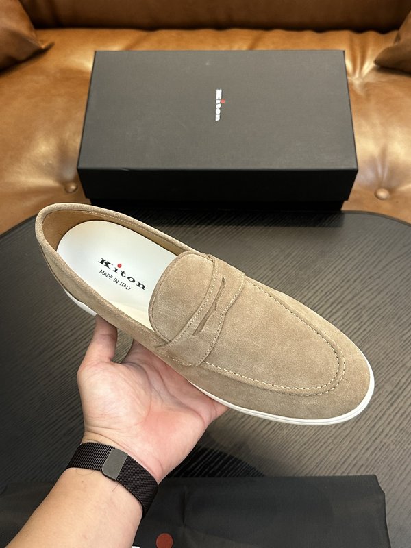 Kiton 남성 송아지 가죽 스니커즈 001-193868