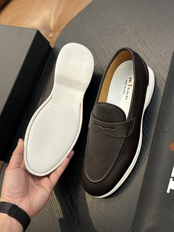 Kiton 남성 송아지 가죽 운동화 001-193870
