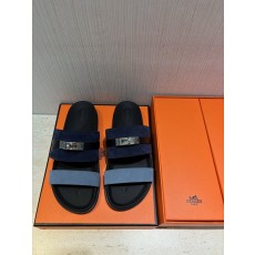 에르메스 남성 H 버클 가죽 슬리퍼 001-194627