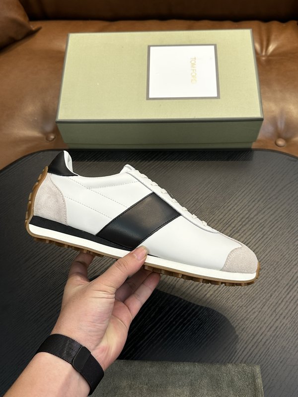 TOM FORD 캠브리지 소가죽 로우탑 스니커즈 001-195255