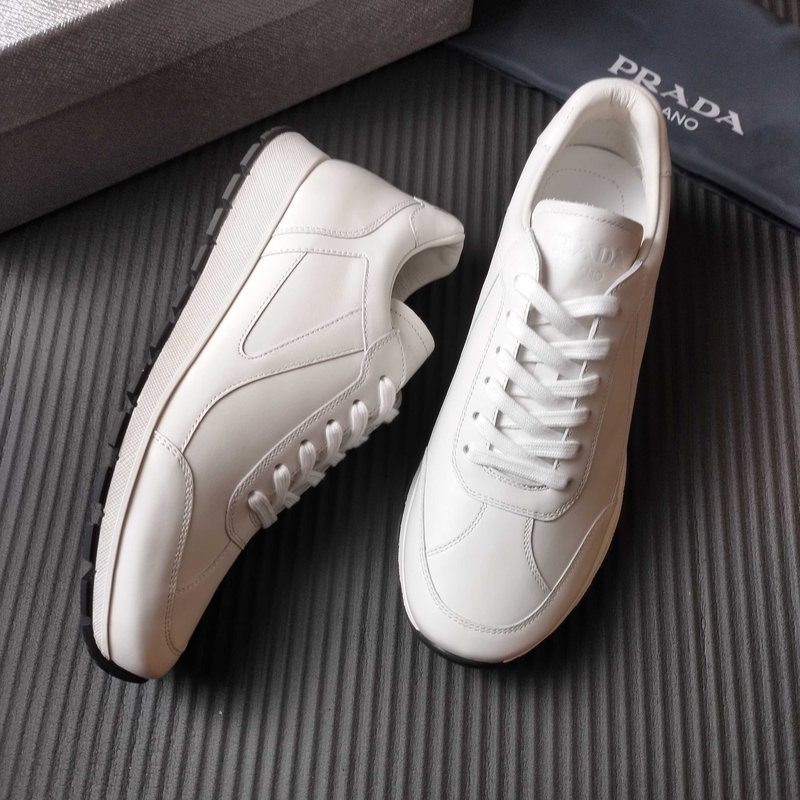 PRADA 507 화이트 레더 스니커즈 001-195972
