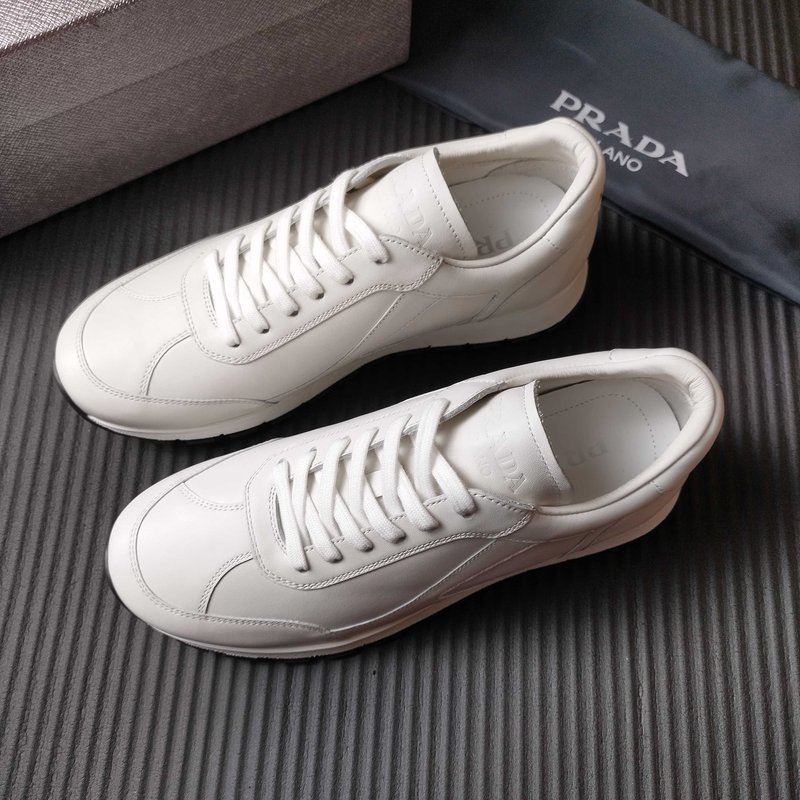 PRADA 507 화이트 레더 스니커즈 001-195972