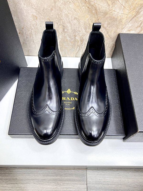 PRADA 가정품 사피아노 첼시 부츠 001-195995