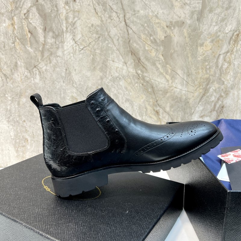 PRADA 남성용 첼시 부츠 소 가죽 보온 001-196005
