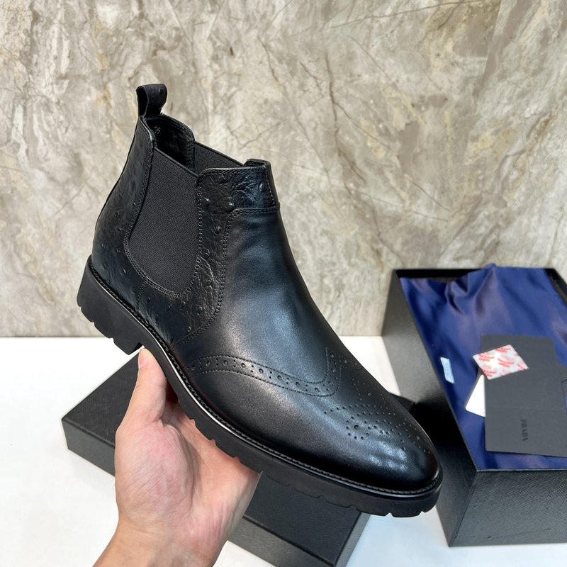 PRADA 남성용 첼시 부츠 소 가죽 보온 001-196005