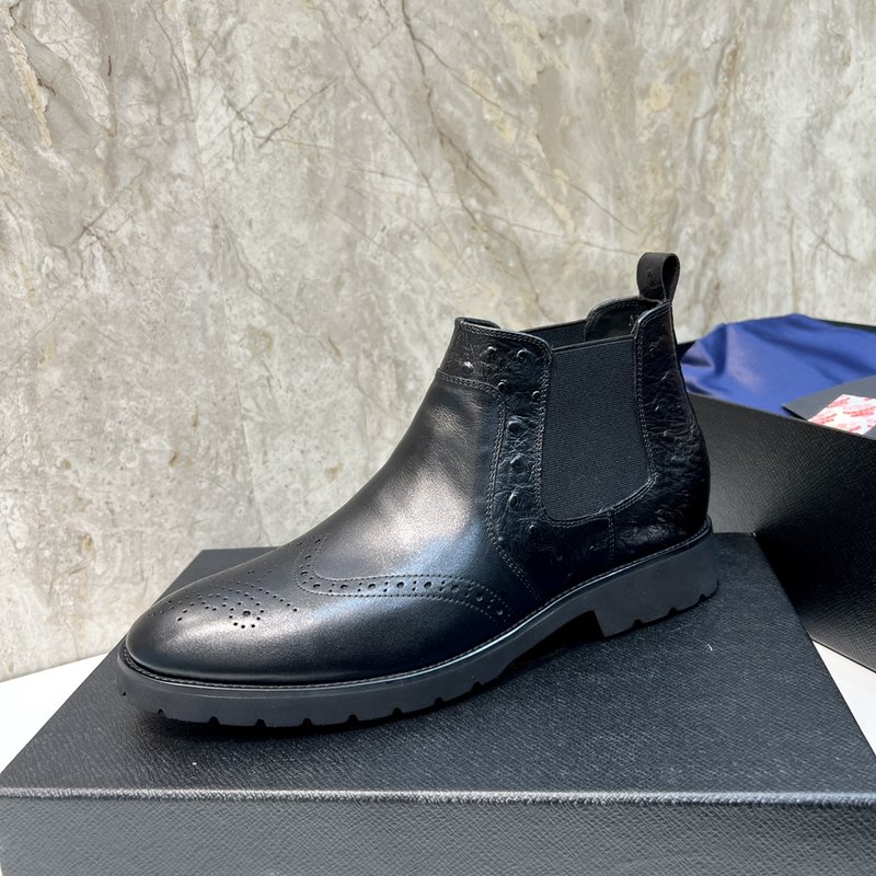 PRADA 남성용 첼시 부츠 소 가죽 보온 001-196005