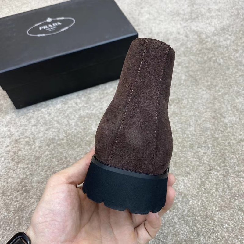 Prada 비즈니스 캐주얼 소 가죽 남성 부츠 001-196013