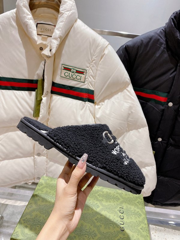 Gucci联名 The North Face 울 슬리퍼 커 001-196153