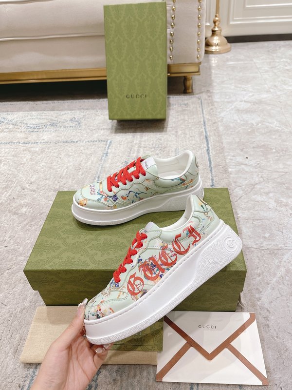 GUCCI 2022SS 커플 두꺼운 밑창 화이트 슈즈 001-196231