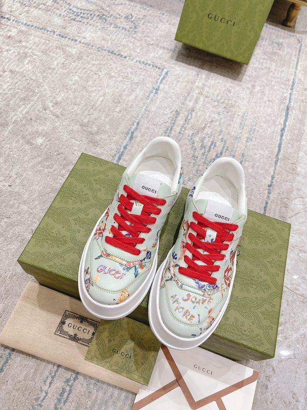 GUCCI 2022SS 커플 두꺼운 밑창 화이트 슈즈 001-196231
